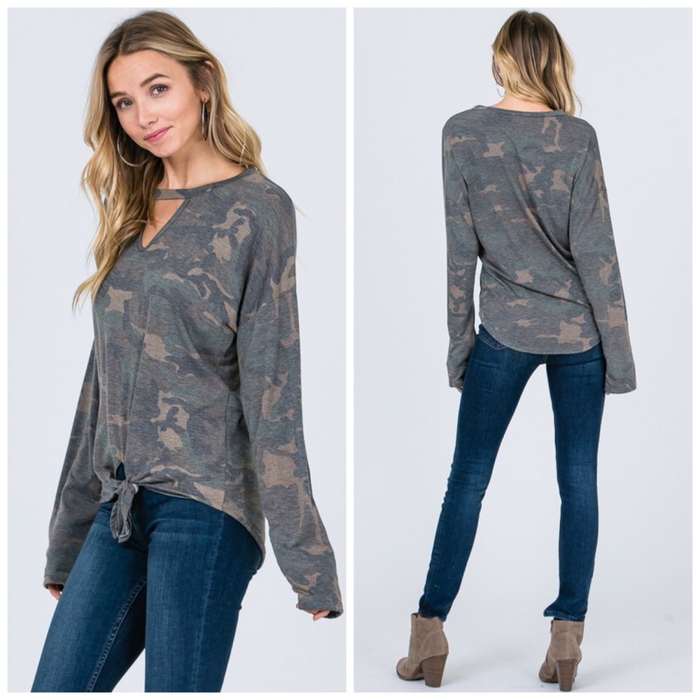 ❤️LAST 1!! Self Tie Camo Sweatshirt! - Picture 6 of 7